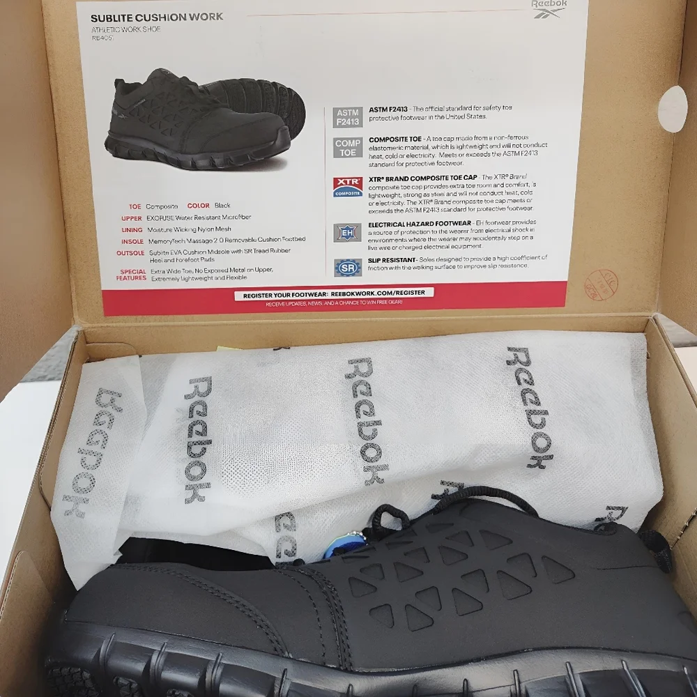 Reebok SUBLITE CUSHION Men's Saftey Work Shoe COMPOSITE Toe Size 9.5M RB4051 - Picture 10 of 12